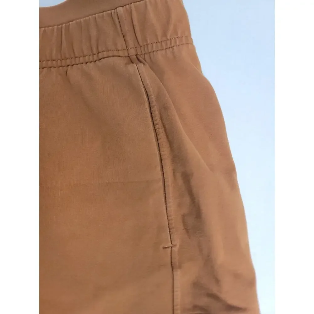 Lululemon Shorts Womens 14 Inner Glow High Rise Cotton Terry Tan Orange W7BDRS